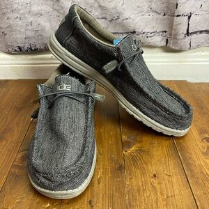 Hey Dude Wally woven in carbone Mens size 13 dark gray color